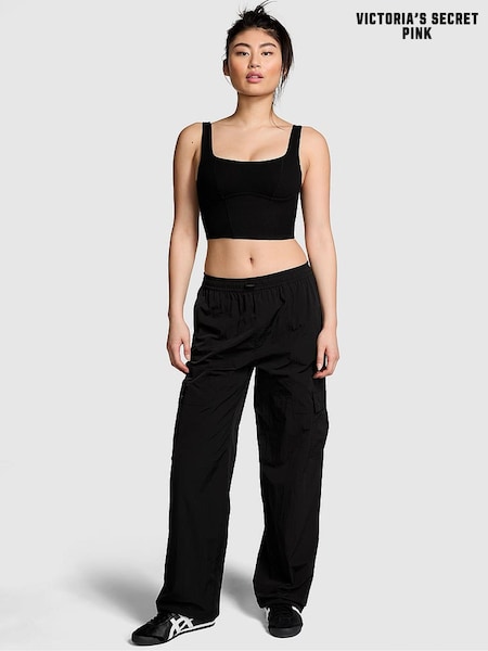 Victoria's Secret PINK Black Parachute Cargo Trousers (B89218) | £49