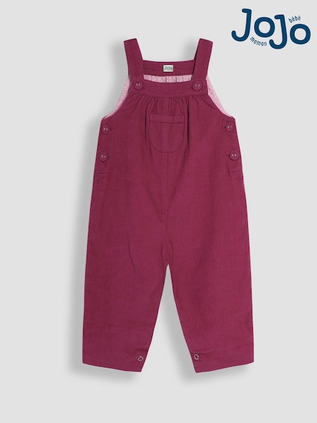JoJo Maman Bébé Raspberry Pink Cord Dungarees (B89492) | £12