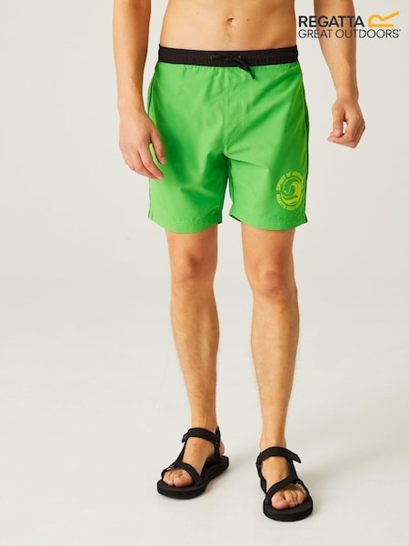 Regatta Fairway Green/Black Men's Bentham Swim Shorts (B89759) | £30