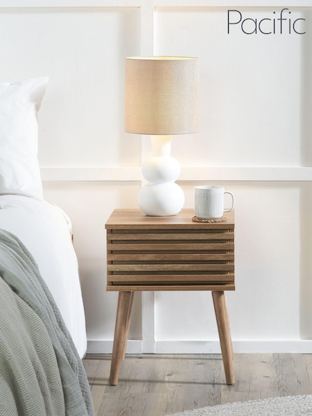 Pacific Natural Larvik Wood 1 Drawer Bedside Table (B89785) | £90