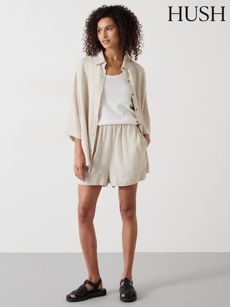 Hush Nude Lana Linen Blend Beach Shirt (B89930) | £65