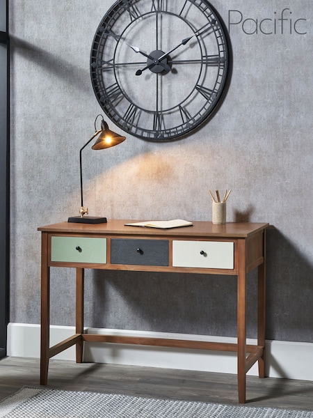 Pacific Multi Loft Pine Wood Sage 3 Drawer Desk (B90014) | £275