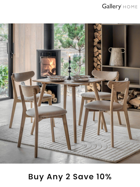 Gallery Home Natural Temara Oak Style 4 Seater Square Dining Table (B90027) | £200