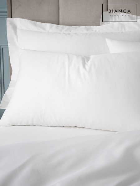 Bianca Set of 2 White 180 Thread Count Cotton Pillowcases (B90122) | £11
