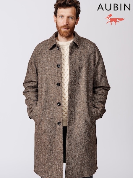 Aubin Glenties Wool Brown Overcoat (B90515) | £695