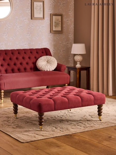 Laura Ashley Launton Rosewood Red Ropsley Footstool (B90520) | £299