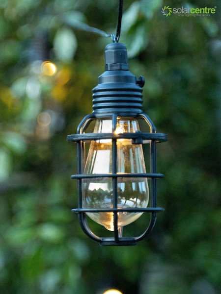 SolarCentre Black Elan Festoon Cage Outdoor Solar Lights (B90748) | £20