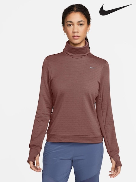 Nike Brown Therma-FIT Swift Element Turtleneck Running Top (B90833) | £70
