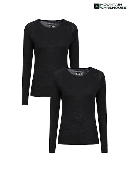 Mountain Warehouse Black Womens Merino Thermal Top (B91057) | £96