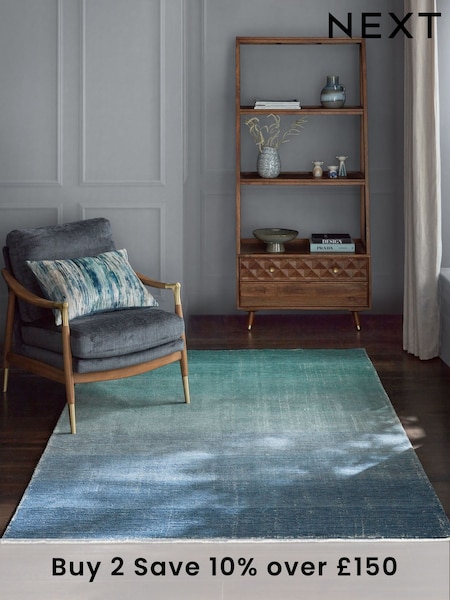 Blue Ezra Striped Rug (B91063) | £80 - £300
