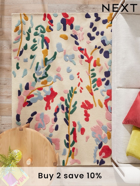 Multi Artily Floral Rug (B91116) | £95 - £275