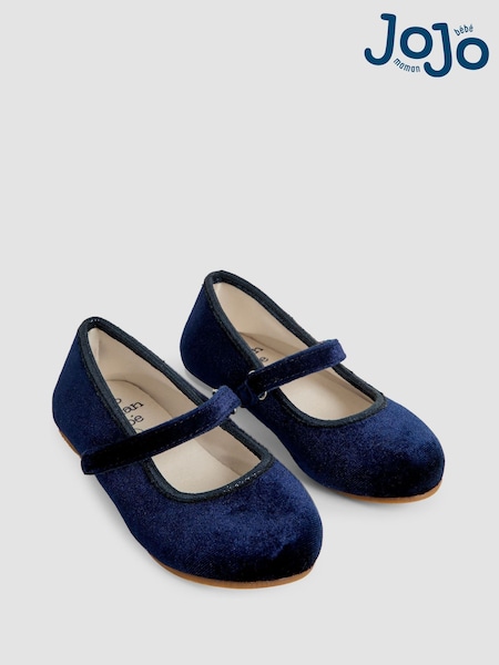 JoJo Maman Bébé Navy Ballet Shoes (B91250) | £18