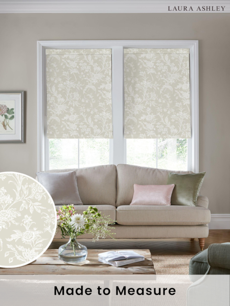 Laura Ashley Dove Grey Lloyd Made to Measure 100% Cotton Roman Blinds (B91389) | £79