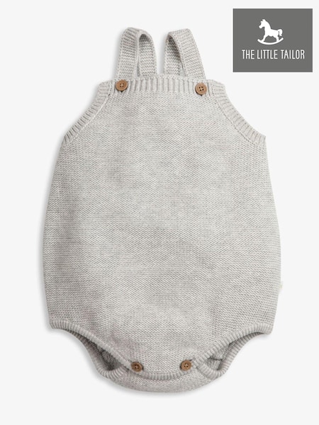 The Little Tailor Grey Stylish 100% Cotton Baby Knitted Romper (B91390) | £29