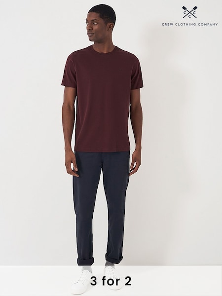 Crew Clothing Red Plain 100% Cotton Classic T-Shirt (B91477) | £25