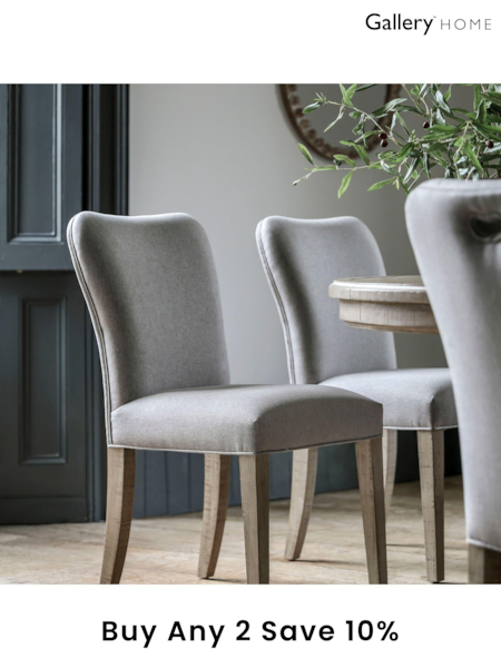 Gallery Home Natural Eastfield Dining Chairs Set of 2 (B92012) | £455