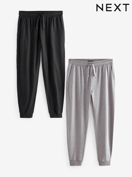 Black/Grey Cuffed Lasting Fresh Rich Pyjama Bottoms 2 Pack (B92015) | £28