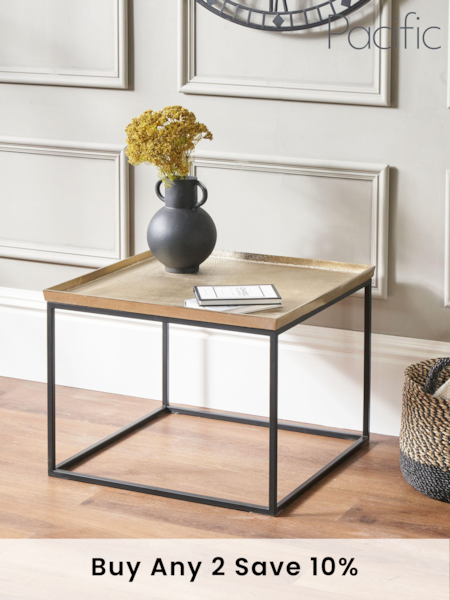 Pacific Gold Franklin Cast Metal Coffee Table (B92135) | £275
