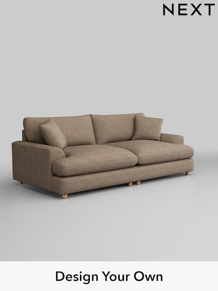 Chunky Boucle Easy Clean/Mid Natural Parker Platform Grand Relaxed Sit (B92251) | £1,799