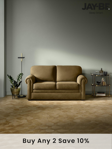 Jay-Be Cosy Chenille Hedge Green Heritage 2 Seater Sofa Bed (B92386) | £1,155