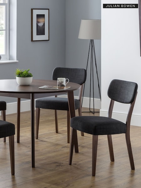 Julian Bowen Walnut Grey Set Of 2 Farringdon Chairs (B92560) | £175