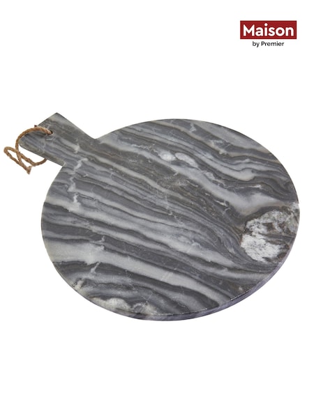 Maison by Premier Grey Marble Round Paddle Serving Board (B92571) | £31