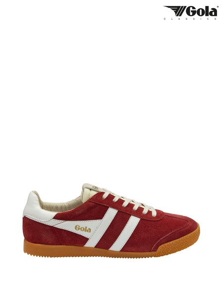 Gola Red Mens Elan Suede Lace-Up Trainers (B92692) | £90