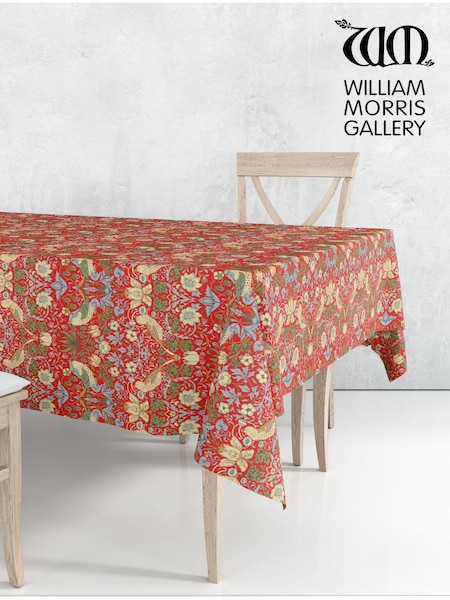 William Morris Gallery Red Strawberry Thief 100% Cotton Wipe Clean Table Cloth (B92763) | £40 - £64