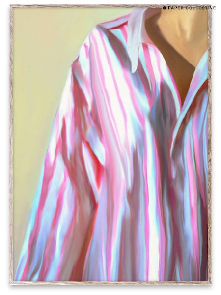 Paper Collective Pink Dad Shirt Framed Wall Art Print in Natural Oak Frame (B92799) | £70 - £110