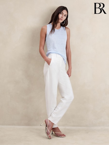 Banana Republic Blue Linen Twist-Back Sleeveless Vest (B93098) | £40