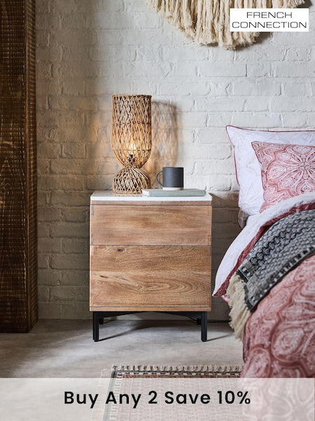 French Connection Natural Spencer Bedside Table (B93142) | £349
