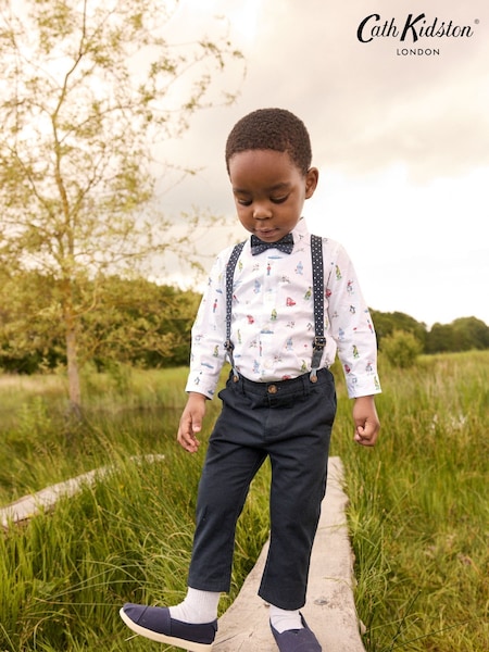 Cath Kidston Navy/White Shirt, Trousers, Braces & Bow Tie Set (3mths-9yrs) (B93154) | £39 - £45