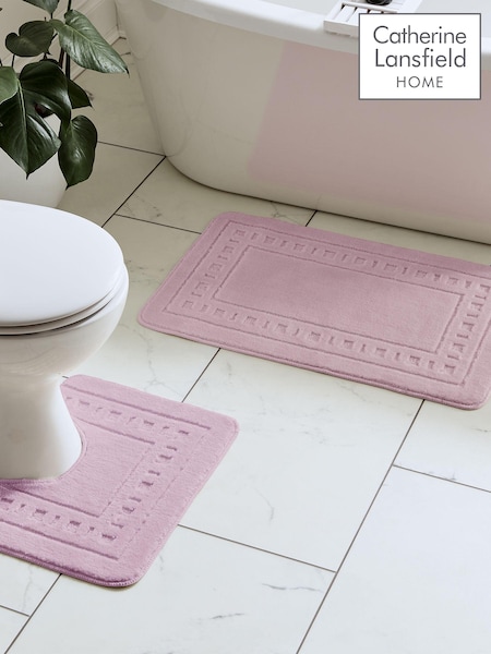 Catherine Lansfield Set of 2 Blush Pink Armoni Bath Set (B93252) | £13