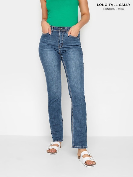 Long Tall Sally Blue Stretch Straight Leg Denim Jeans (B93258) | £55