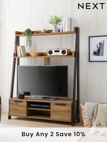 Dark Bronx Oak Effect Ladder TV Unit (B93502) | £299