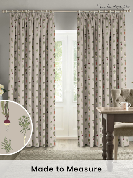 Sophie Allport Grey Homegrown Made to Measure 100% Cotton Curtains (B93555) | £91
