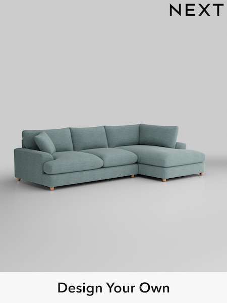 Chunky Chenille/Light Teal Green Parker Platform Grand Relaxed Sit (B93569) | £2,525