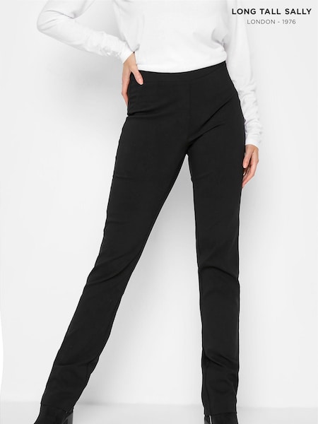 Long Tall Sally Black Stretch Straight Leg Trousers (B93700) | £37