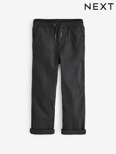 Black Wide Fit Rib Waist Pull-On Trousers (3-16yrs) (B93757) | £14 - £19