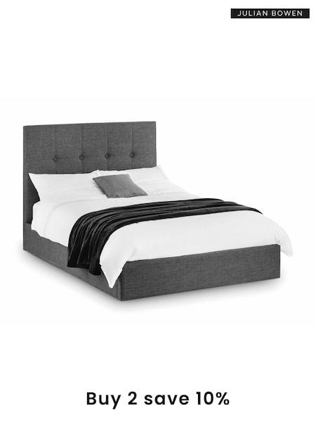 Julian Bowen Slate Linen Sorrento End Lift Ottoman Storage Bed (B93961) | £525 - £555