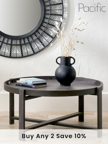 Pacific Dark Grey Marmara Oak Veneer Round Coffee Table (B94056) | £180