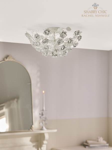 Shabby Chic by Rachel Ashwell® White Rosalina Flush Fitting Ceiling Light (B94182) | £125
