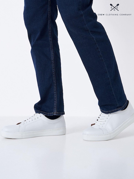Crew Clothing White Leather Trainers (B94255) | £75