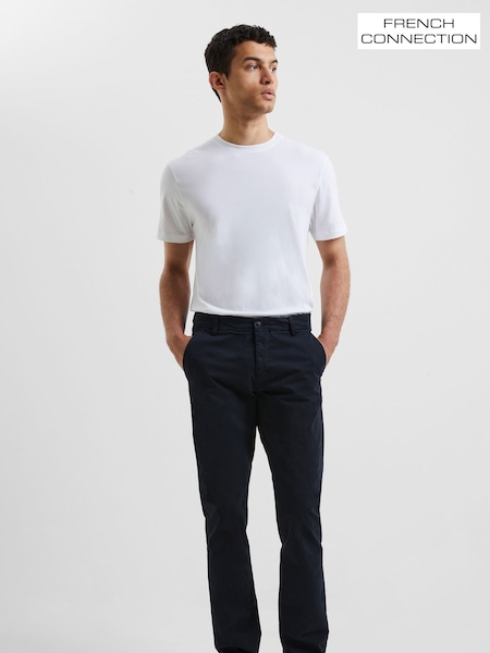 French Connection Blue Stretch Chino Trousers (B94429) | £40