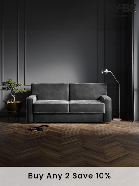 Jay-Be Luxe Velvet Steel Grey Linea 3 Seater Sofa Bed (B94760) | £2,400