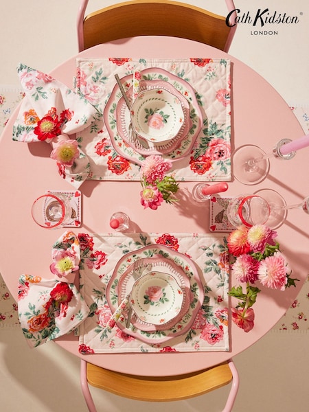 Cath Kidston Pink Archive Rose 12 Piece Dinner Set (B94969) | £139