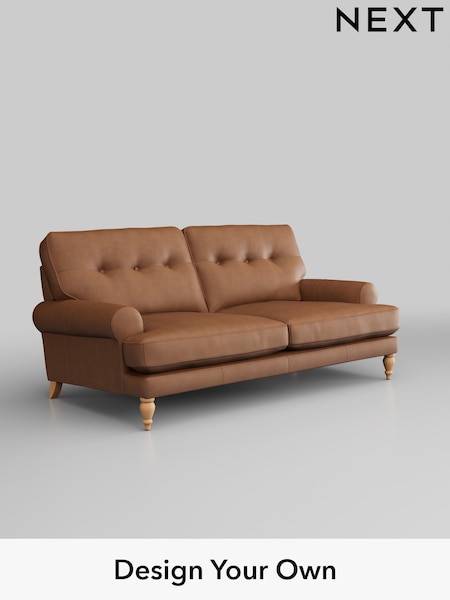 Turin Leather/Tan Brown Erin Buttoned Back Leather Deep Sit (B95126) | £1,999