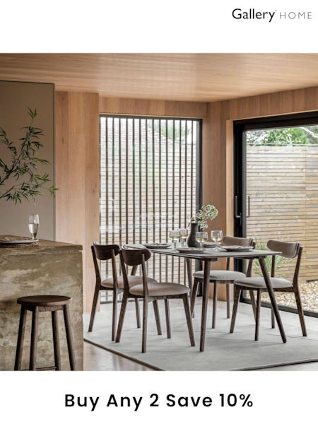 Gallery Home Dark Wood Temara Oak Style 6 Seater Dining Table (B95129) | £402