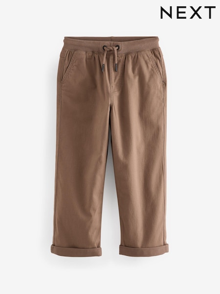Tan Brown Wide Fit Rib Waist Pull-On Trousers (3-16yrs) (B95203) | £14 - £19