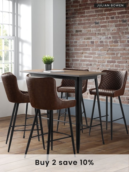Julian Bowen Brown Luxe Faux Leather Barstool (B95237) | £160